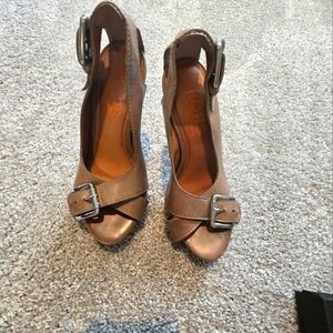 Michael Kors Women's Tan Peep Toe Heels